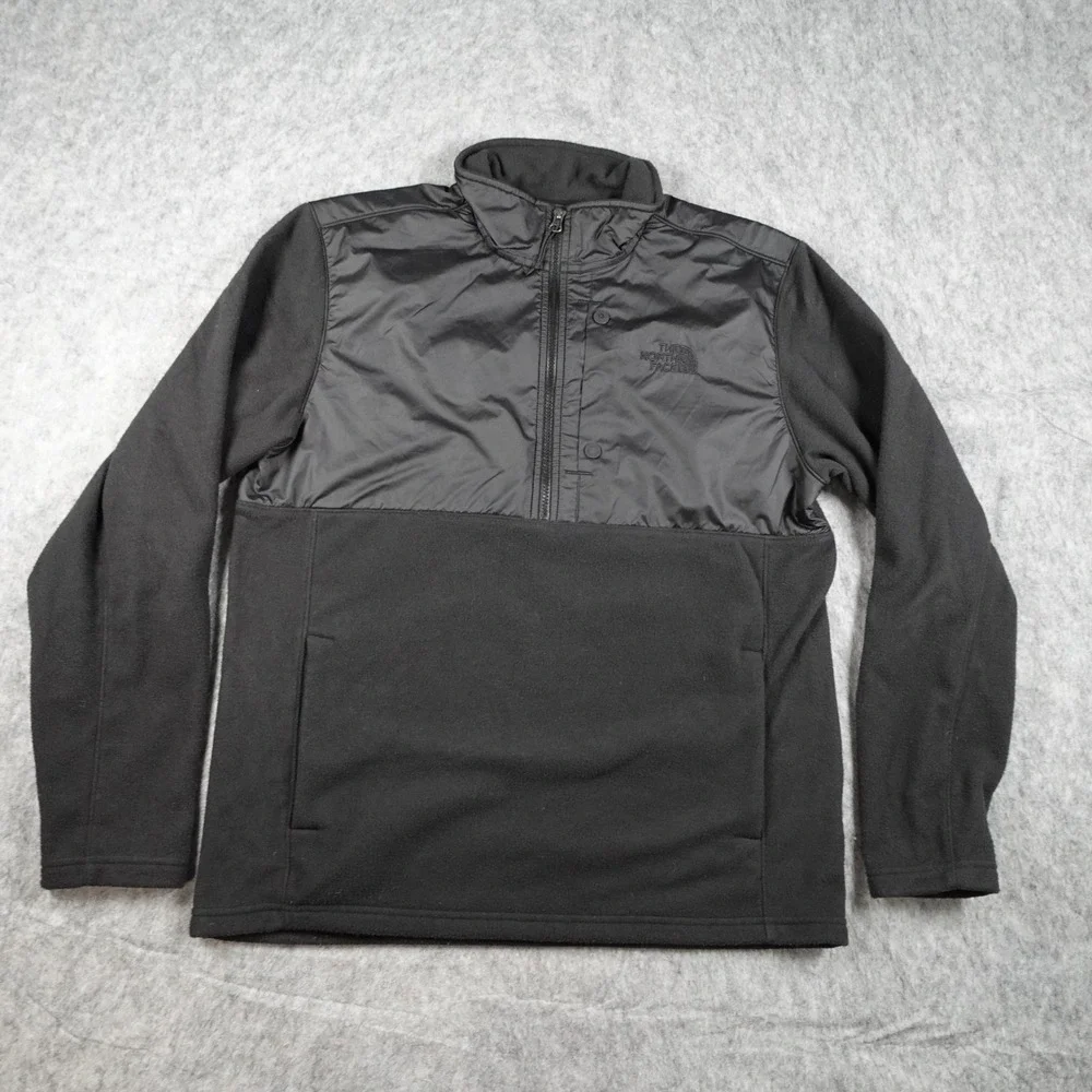 The North Face Jacket Mens Large Black Fleece Half Zip Pullover Sweatshirt